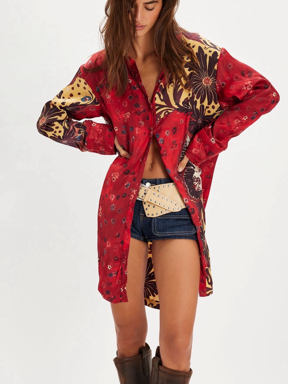 NWT Free People Off the Vine button down size medium